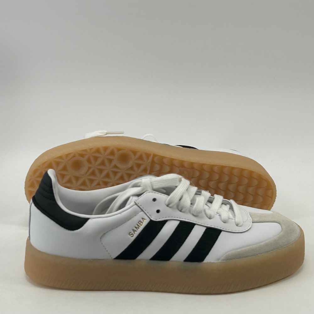 Adidas Sambae Platform Sneakers Women 8.5 White Black Gum IG5744 New With Tags